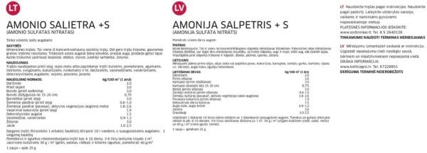 Amonio salietra sodo augalams Baltic Agro, granuliuotos, 1 kg - Image 2